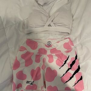 Pink and White Bra with Playful Design